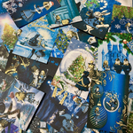 (再販×2)クリスマスアリスのポストカード(blue)＊葉書＊コラージュ素材＊メッセージカードにも♪