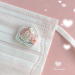 ビーズ刺繍♡桃のマスクチャーム