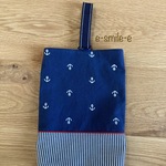 男の子に☆爽やかイカリマークの刺繍柄　上靴袋（シューズ入れ）