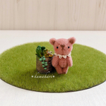 ＊kumahari＊約4.5cm ミニチュア ミニミニ  テディベア サーモンピンク