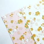 オリジナル　デザインペーパー　うさぎ×たんぽぽ　A4 2色セット