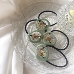 marble frame hair ribbon ( green )