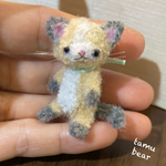 ミニチュア モールアート ハチワレ カフェオレ猫 モールベア**Tamu bear