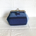 つむぎパッチワーク　ミニがま口ポーチ