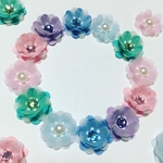お花シール❁︎スワロフスキー＆パール❁︎pastel