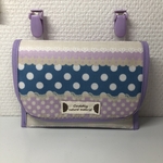 再販♡ラミネート移動ポケット♡パープルブルードットレース♡ドイリータグ