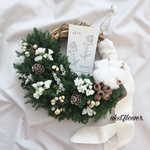 【michinam様専用】❄︎ウィンターリース❄︎クリスマスリース❄︎ホワイト×グリーンの冬リース