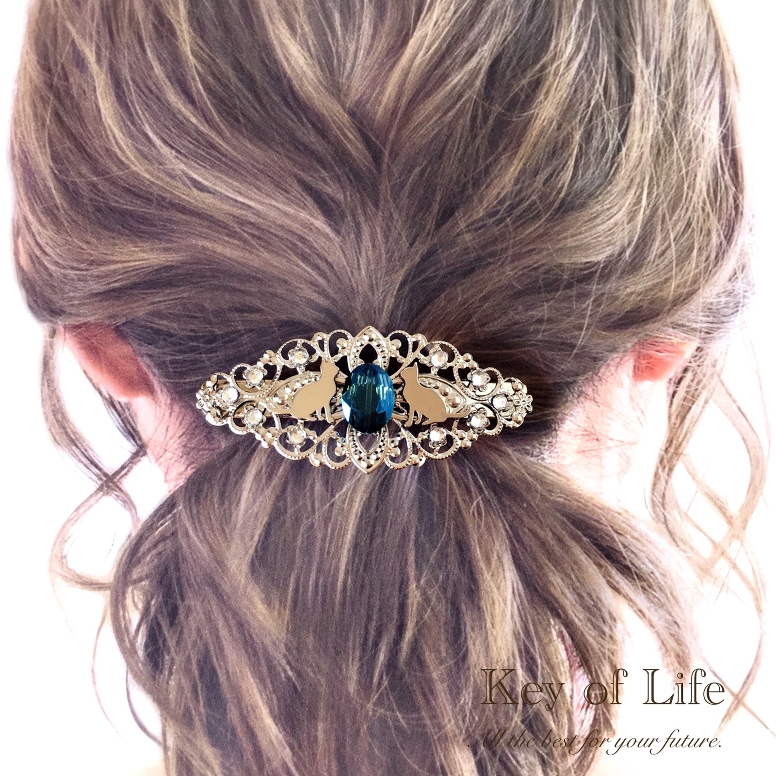 グリッターが可愛い♡【CHANEL 】バレッタ シルバー 新品未使用☆CHANELシャネル グリッター ヘアピン 髪飾り