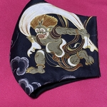 風神雷神　黒金　おしゃれマスク　男性用