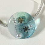 【お値引き】雪の結晶　Blue White ヘアゴム レジン 