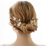  VH02　ヘッドドレス　バックカチューシャ　ビジュー　小枝　ウェディング ヘアアクセサリー　ゴールド　花　ブライダル　ヘッドドレス　花嫁　髪飾り　成人式　振袖　結婚式　卒業式 　和装