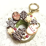 フェイクスイーツ*クリスマスリース・抹茶ミルフィーユ・チャーム*スイーツデコ