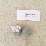 子うさぎの刺繍リング(グレー)