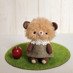 ＊kumahari＊約10.5cm あみぐるみ  もふもふでもしゃもしゃなブラウンカラーのクマ 