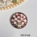 ピンクの薔薇の花束　ブローチ／ヘアゴム