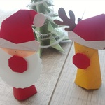 折り紙　サンタクロースとトナカイ　クリスマス