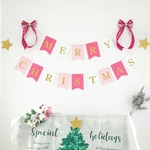 【送料込】クリスマスガーランド🎄ピンク×ゴールド / 飾り / 壁面 / Christmas / クリスマス / ガーランド / メリークリスマス / サンタクロース