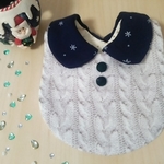 【再13販】Christmasスタイ//リバーシブル襟付きニット・青 