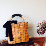 リボンのついたトートbag(黒)