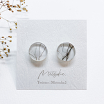 灰花(はいか) アルコールインクアート　ピアス・イヤリング 【15mm】