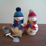 雪だるま　青赤
