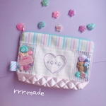 [訳あり]ハート刺繍♡シャカシャカポーチ