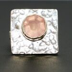 SALE＊天然ピンククオーツ　指輪＊9号　SV