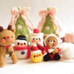 くまちゃんサンタと仲間たちのクリスマス　羊毛フェルト