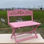 受注製作・Lサイズ・バラ🌹•ジュエルピンクわんちゃん撮影会用折り畳みベンチ