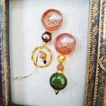 ☆Vintage☆テラコッタブラウン×カーキなアンティークアシメピアス/イヤリング