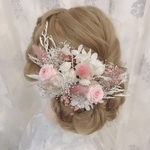 ピンクホワイト✨ヘッドドレス★ウエディング★ナチュラル★ガーデン★結婚式★花嫁★卒業式★ヘアアクセサリー★ヘッドパーツ★マタニティフォト★成人式