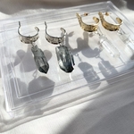 B97 ハンドメイドピアス silver crystal simple