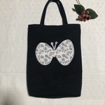 【専用④】ちょうちょのA4縦トートバッグ 　フレンチフランネル・木いちご（field of flower）