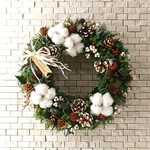 30cm ヒイラギのクリスマスリース