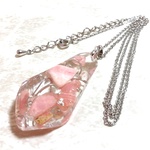 chamomile12s様専用 TK009 インカローズ 4.4cm オルゴナイト ペンダント ネックレス pinksilver