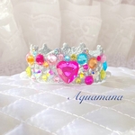 【 犬用　ティアラ 】 おしゃれ　トップノットペット　子供　ヘアアクセサリー　撮影　誕生日　♡AquaMana♡