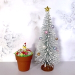 ミニチュア クリスマスツリー&バラの鉢植えセット