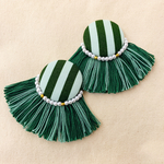 フリンジたっぷりくるみボタンピアス