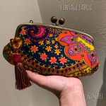 three paisley◉ビンテージ生地　2フェイス　親子がま口