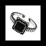 silver925【square_BK.stone RING】ブラック 黒 シルバー 病みかわいい ロック パンク ダーク ゴスロリ シルバー925 指輪 メンズ ユニセックス モード  ストーン