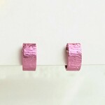 【再販×11】〈痛くない〉デザインライトパープルピンクフラットリングイヤリング・イヤーカフ・フェイクピアス・ノンホールピアス〈直径約11㎜、幅約5㎜〉(両耳用)(手で調節可能)管理No.1332