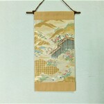 【⑯0292】2WAY使用/帯リメイク品・鶴・景色/タペストリー&テーブルランナー