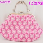 「pika1019様のご注文品」☆気持ち華やぐ☆がま口バッグ（特大！）（ピンク花柄♡）