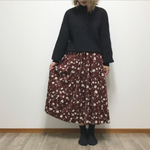 マーガレット ガーネット の 上品かわいい コーデュロイ ギャザースカート