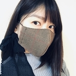 【受注生産】秋冬色新商品リボン付きTioTioPREMIUMダブルガーゼ×グレンチェック茶立体型大人
