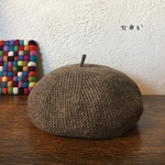 大きめゆったりベレー帽／メランジブラウン