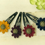 お花ヘアピン＊ヘアクリップ＊ベビークリップ＊刺繍糸