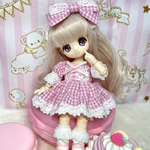【オビツ11】ロリータ風ワンピースセット<ライトピンク系>