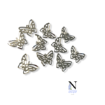 バタフライ　チャーム　シルバー　20x16mm【10個】　300円    †mnc4301