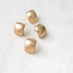 4pcs ピアスパーツ カーブ マットゴールド